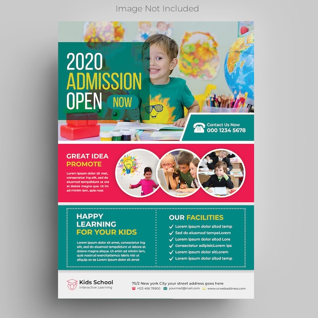 PSD kids education flyer template