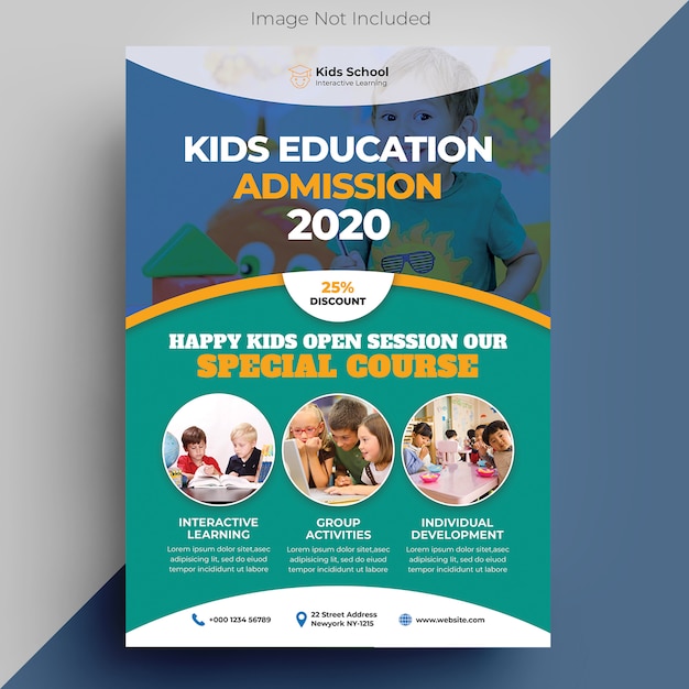 Kids education flyer template