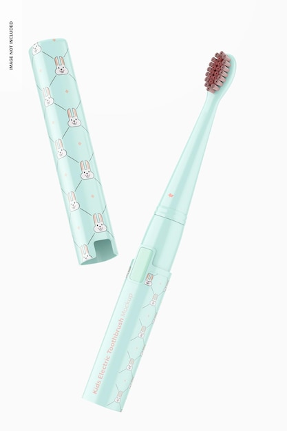 Kids Electric Toothbrush Mockup, Floating