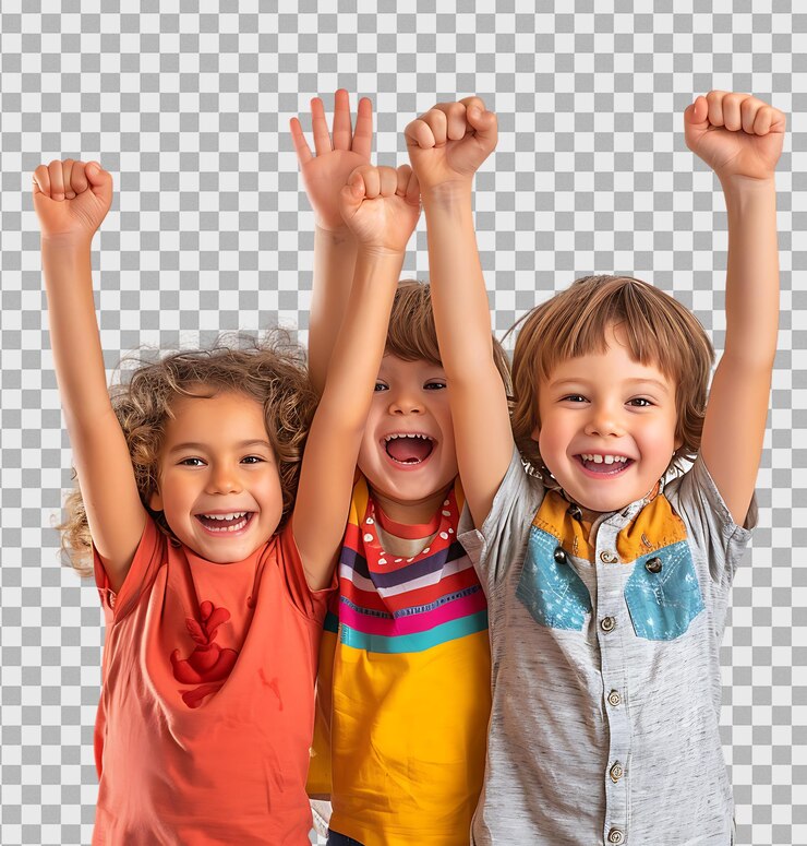Kids happy friendship on transparent background