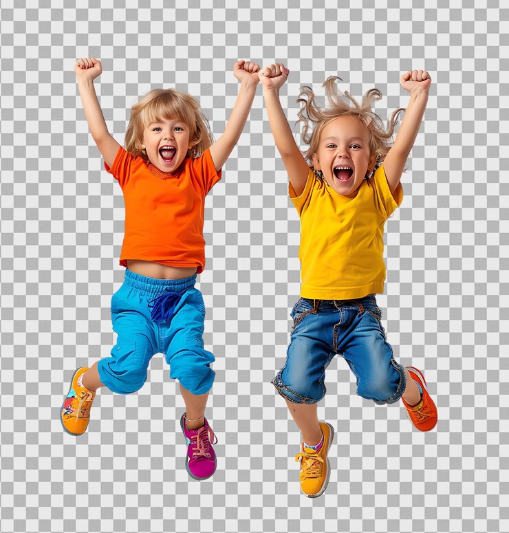 Kids happy friendship on transparent background