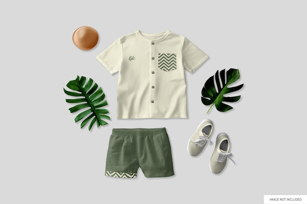 PSD kids outfits mockup