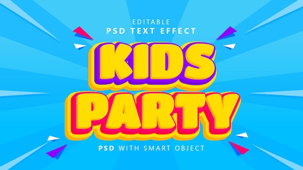 PSD kids party text effect