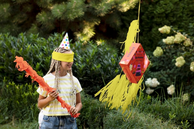 Kids party with pinata mockup