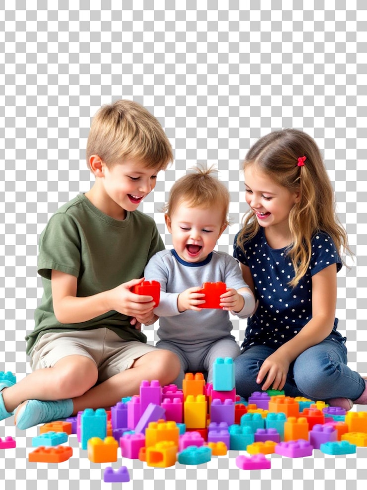 PSD kids playing with colorful blocks