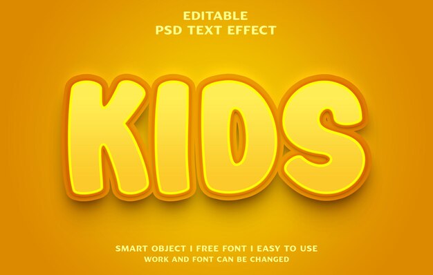Kids psd text effect design free download
