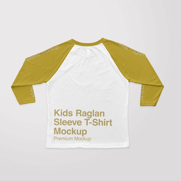 Kids raglan sleeve tshirt back mockup