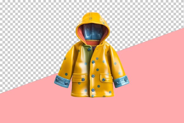 PSD kids raincoat. transparent background