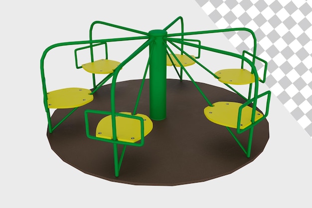 PSD kids revolving carousel park game concept