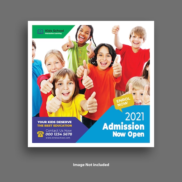 PSD kids school admission social media post template