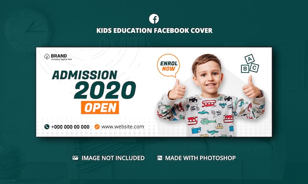 Kids school onderwijs toelating facebook omslagsjabloon