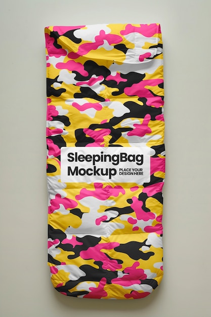 PSD kids sleeping bag mockup design