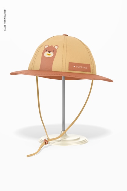 kids sun hat mockup, front view