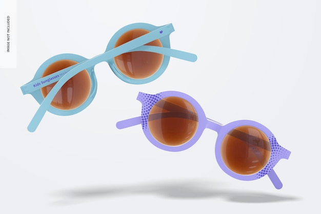 Kids sunglasses mockup, floating