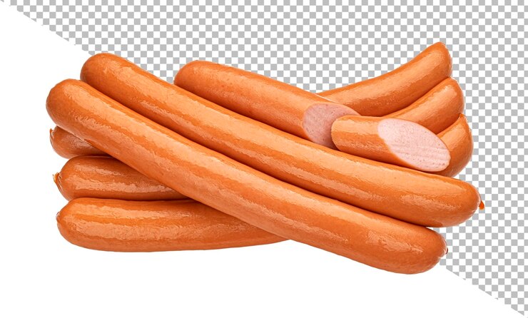 PSD kiełbasa hot dog na białym tle