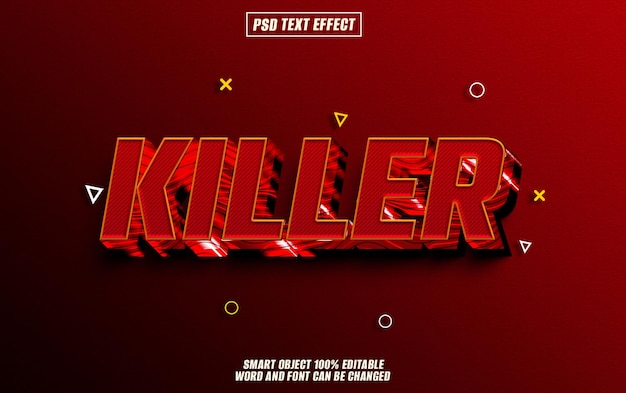 killer text effect font editable typography 3d text