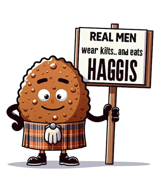 PSD kilt wearing haggis advocate tee