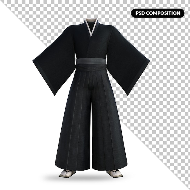 Kimono 3d mock-up geïsoleerd premium psd