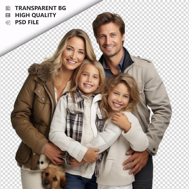 PSD kind european family ultra realistic style white backgrou