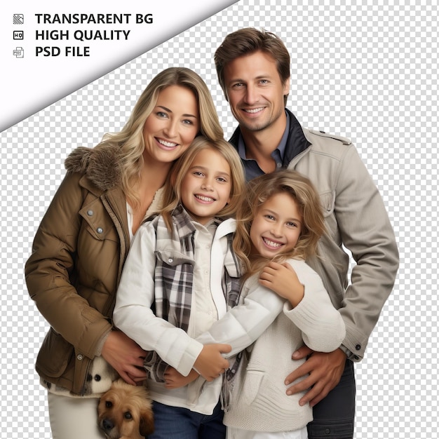 Kind european family ultra realistische stijl witte achtergrond