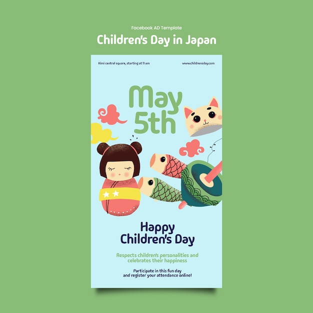 PSD kinderdag in japan sjabloonontwerp