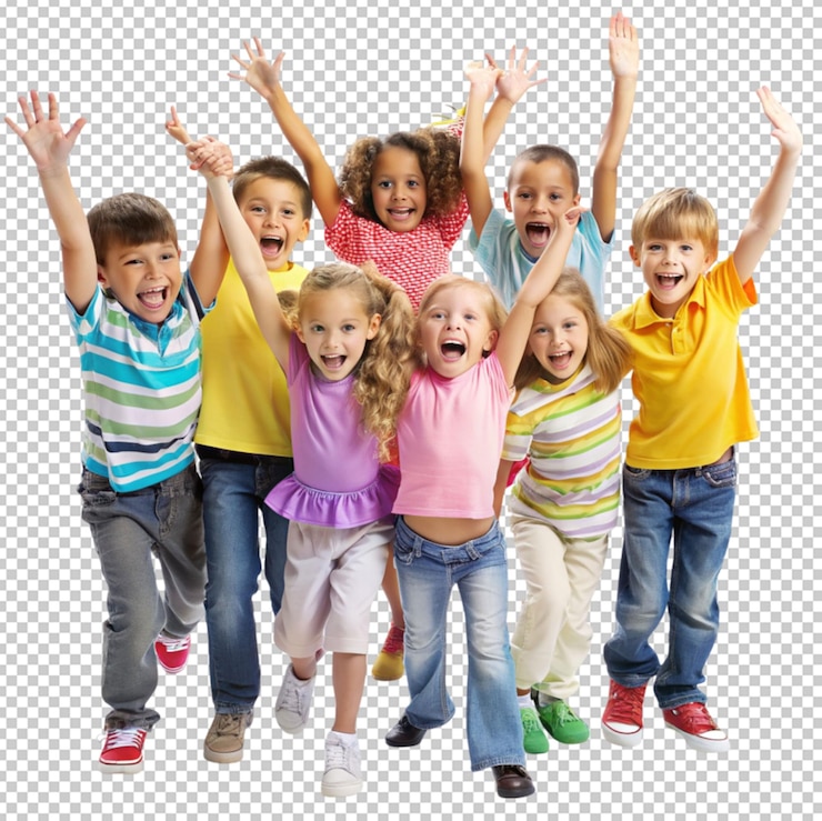 PSD kinderen op een doorzichtige achtergrond