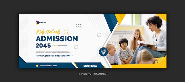 Kinderen school toelating social media post en facebook cover template design