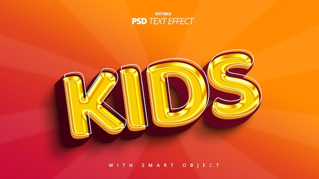 Kinderen speels 3D-teksteffect sjabloonontwerp