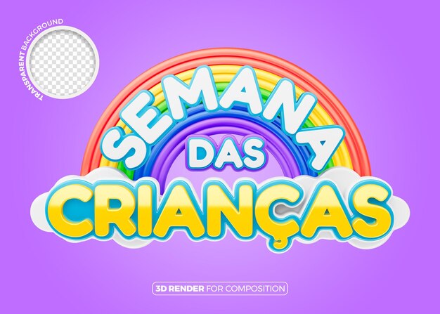 Kinderenweek 3d-logo in Brazilië