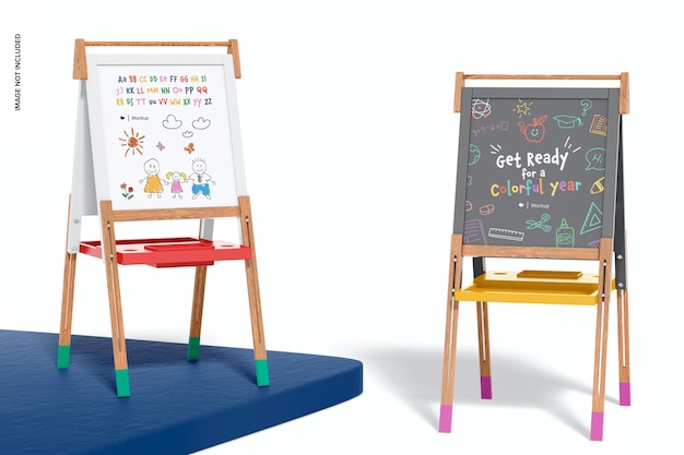 PSD kindergarten chalkboards mockup