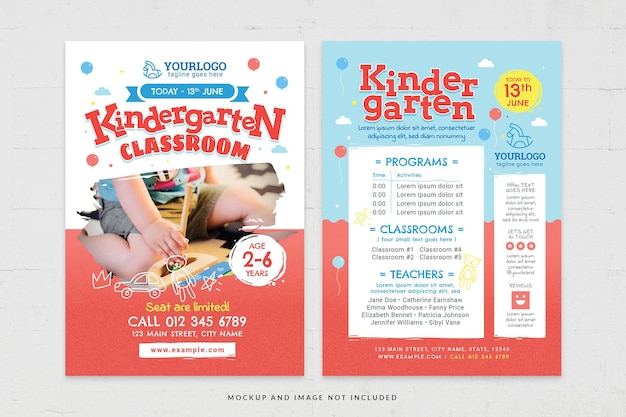 PSD kindergarten nursery and childcare flyer template in psd