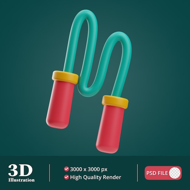 Kindergarten skipping rope illustration 3d