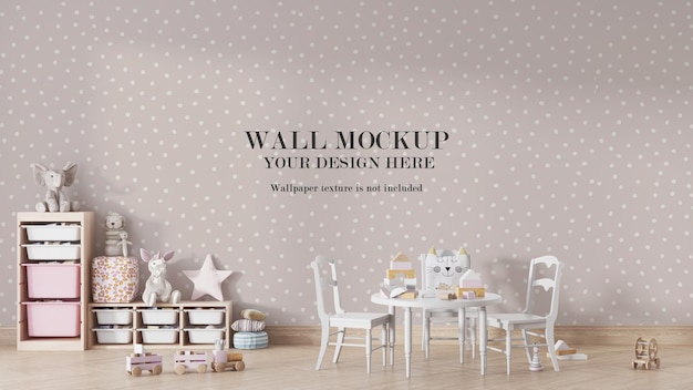 PSD kindergarten wall mockup design