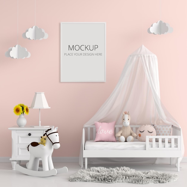 Kinderkamer met frame mockup