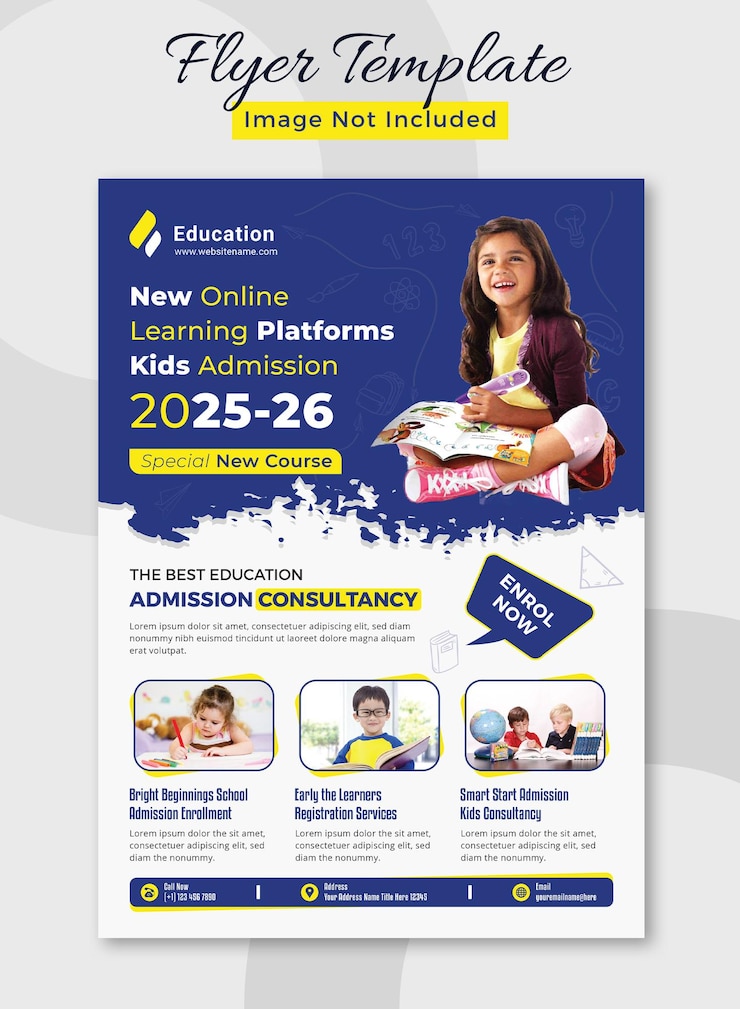 PSD kinderschool flyer templates