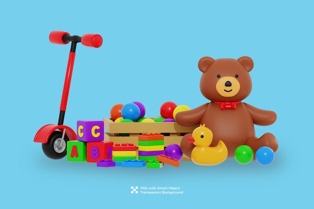 Kinderspeelgoed met rode scooters