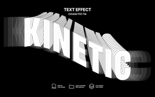 PSD kinetic text effect