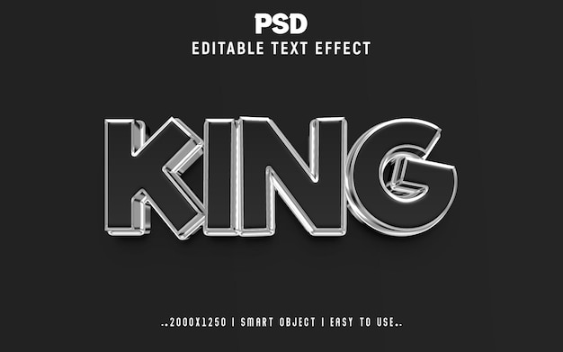 King 3d bewerkbare teksteffectstijl