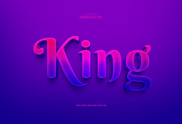 PSD king 3d editable premium psd text effect