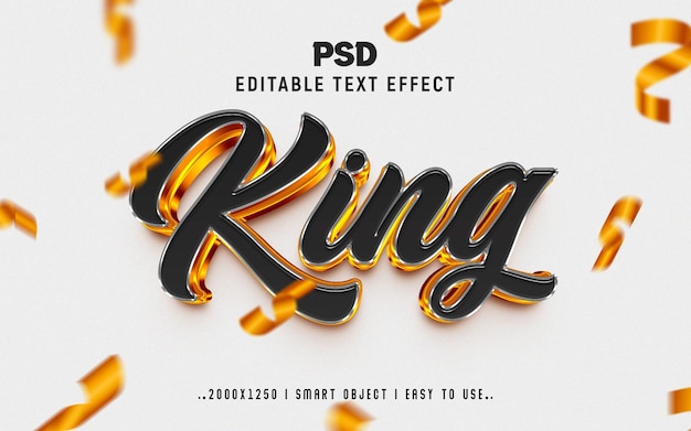 King 3d editable text effect style