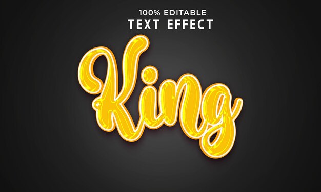 King 3d editable text effect with background Premium Psd