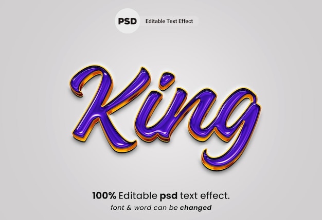 キング3d編集可能なテキスト効果