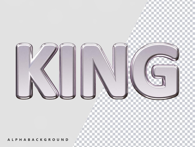 King 3d rendering illustration vector text effect