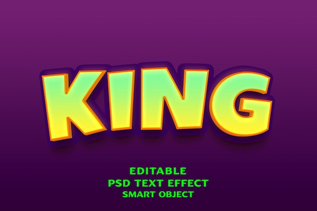 king 3d text effect design