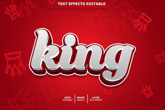 King 3d text style effect