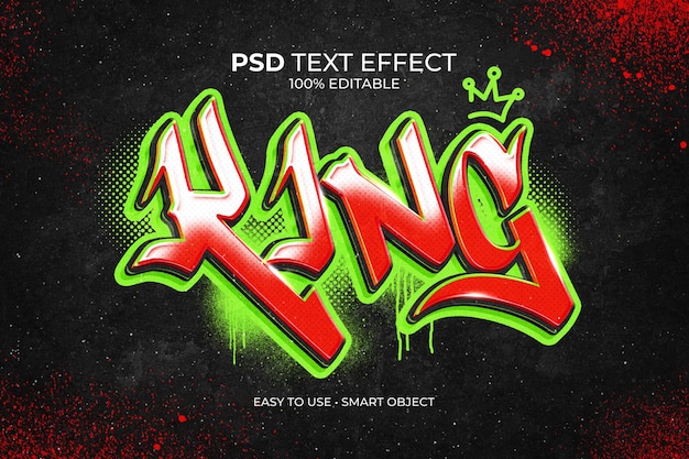 PSD king bomber graffiti effetto testo