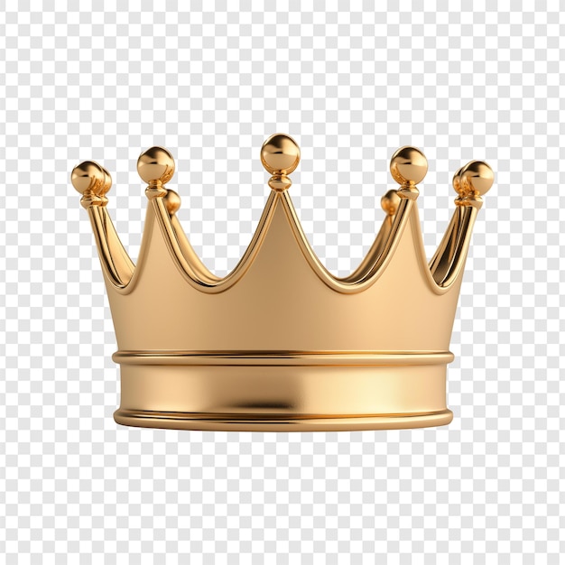 king golden crown making with gold isolate on transparency background