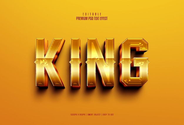 PSD king golden editable premium 3d psd text effect