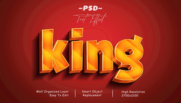 PSD king gradient photoshop edytowalny efekt tekstowy 3d