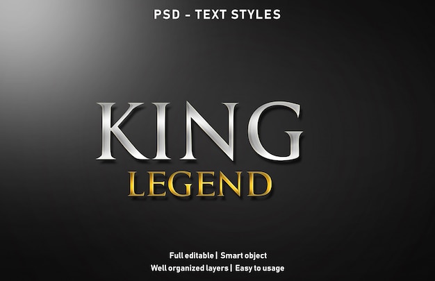 King legend text effect